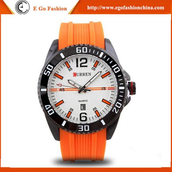 8178 Orange Sports Watch Rubber Band Silicone Watch Casual Watches Boys Man