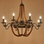 Max 60W 240V Loft Industrial Retro Vintage Rope Pendant Light
