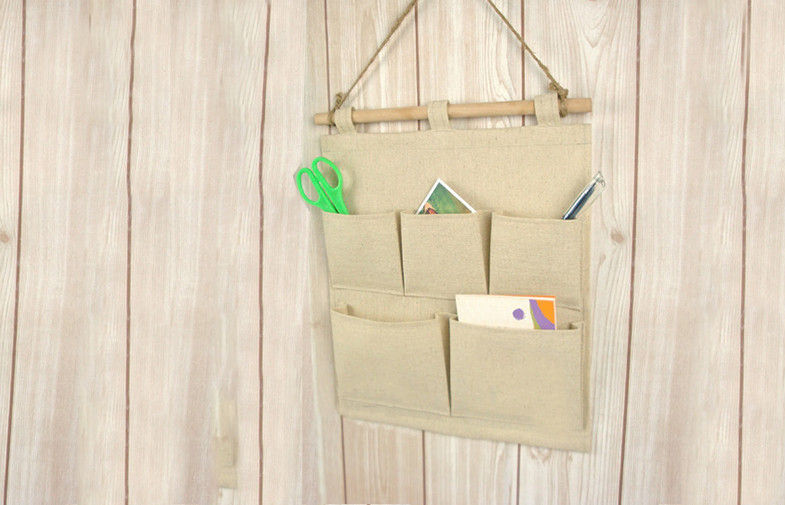 Canvas Fabric Hanging Travel Organizer Bag Two Layer Customized Size