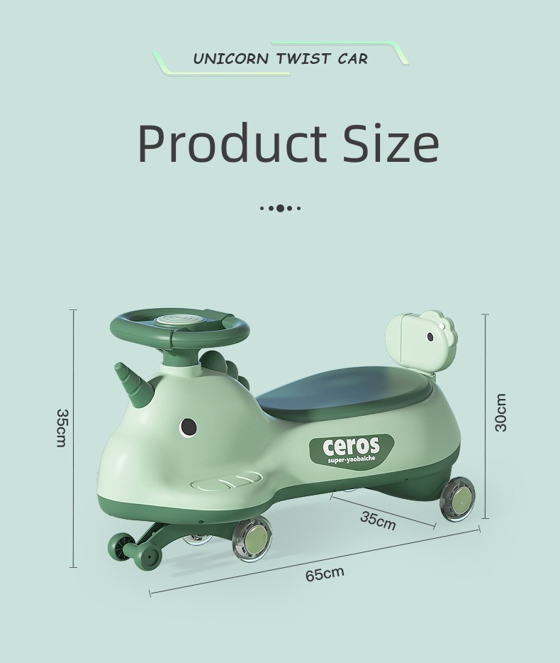 Anti-Rollover Flash Wheel Swing Ride On Scooter Car for Kids Carton Size 69*25*32cm