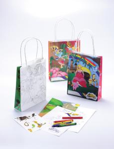 Wholesale Custom Kraft Branded Paper Bags Offset Printing 160x100x210mm With Crayons from china suppliers