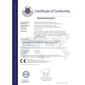 Guangdong Kenwei Intellectualized Machinery Co., Ltd. Certifications