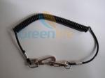Safety Lanyard Spring Coil Cable Heavy Duty Black Color 20cm Unstretched Length