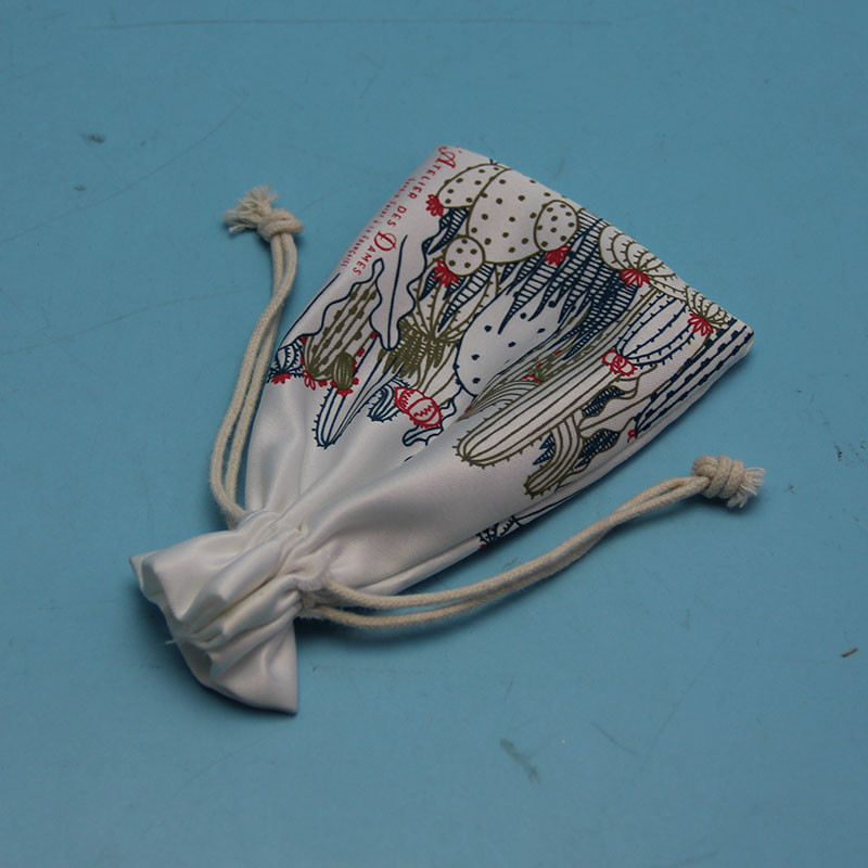 Plain Rope Handle Cotton Storage Bag Easy To Carry For Sunglasses / Cell Phone