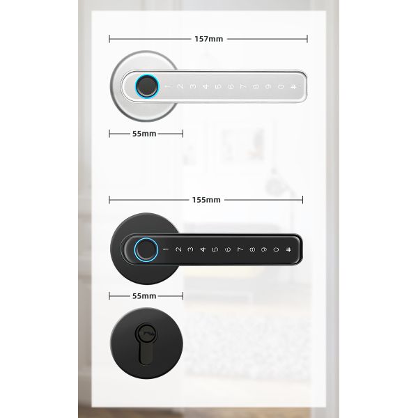 Wifi TTlock Smart Handle Door Lock Zinc Alloy For Outside Gate