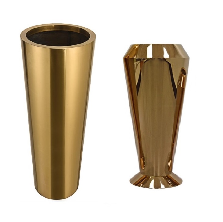 Metal hammered design planter pot hammered metal flower planter
