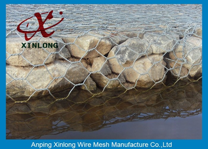 Durable Gabion Wire Mesh , Low Carbon Steel Wire Gabion Mesh Cages