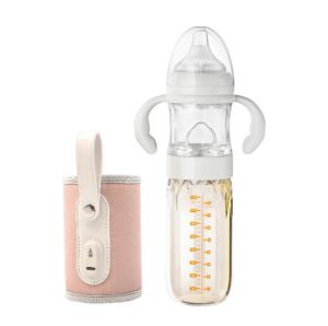 Wholesale USB Insulation Baby Bottle Warmer Glass Travel Feeding Set With Adjustment Temperature Quick Flush Milk Cute Baby bottle from china suppliers