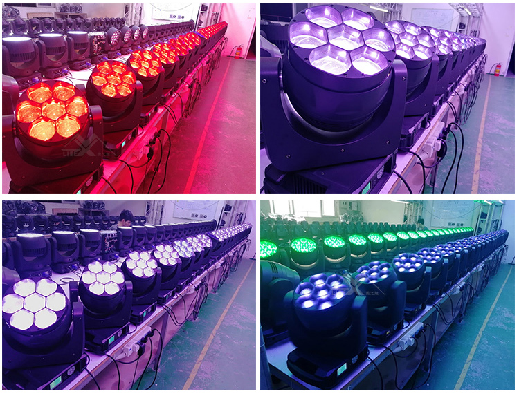4IN1 Focusing Moving DMX512 Zoom Autopilot 7pcs 40W RGBW Moving Head For Stage Show
