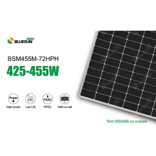 Bluesun JA Solar Panels Home Use Perc Mono Solar Panel 425w 430w 440W 450W 455W 500WSolar Panel for House