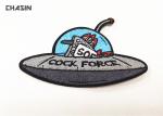 UFO Clothing Embroidery Patches Custom Embroidered Velcro Patches