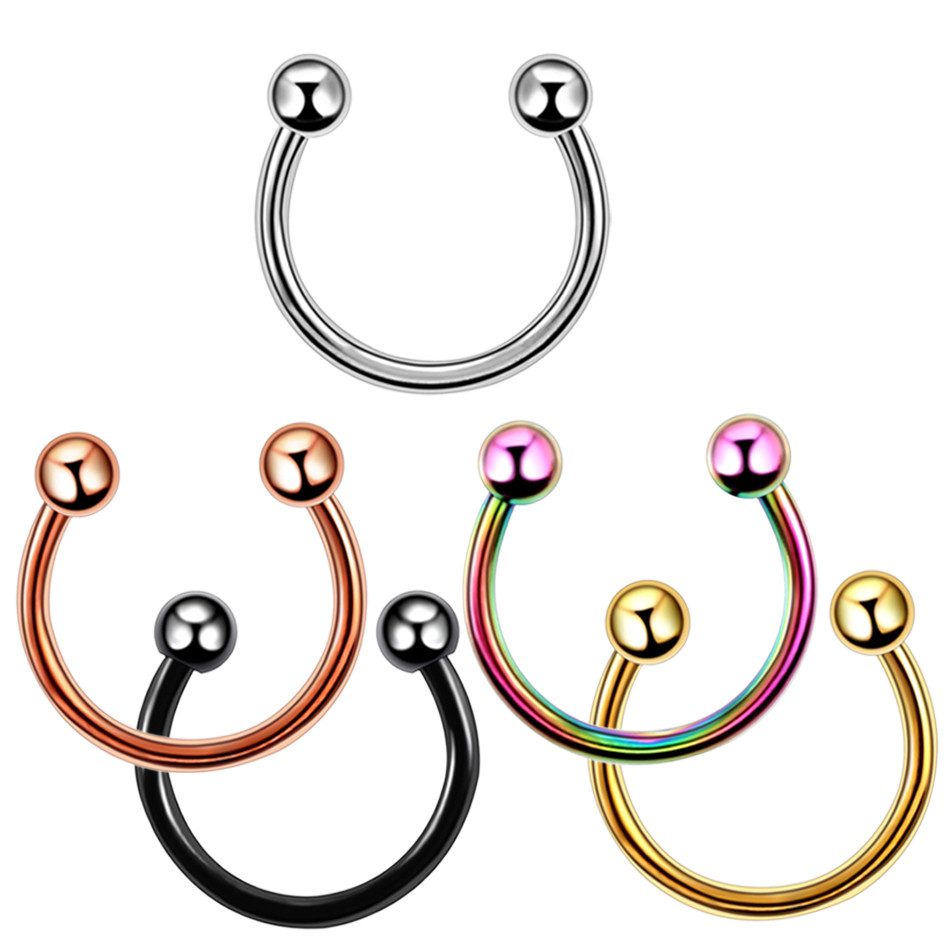 Rainbow color nose ring fashion body piercing jewelry lip ring