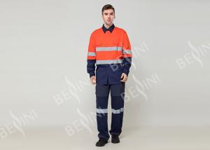 Wholesale Double Stitching Safety Work Clothes High Visable Orange Jacket Bib Pants Suit from china suppliers