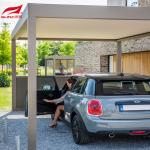 Hardtop Louver Motorized Aluminum Pergola Outdoor Garden Building With LED Light