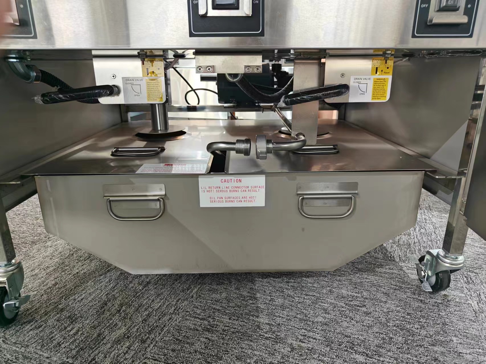 Two Pots Four Baskets Electric Digital Computer Panel Open Deep Fryer With Oil Filtration