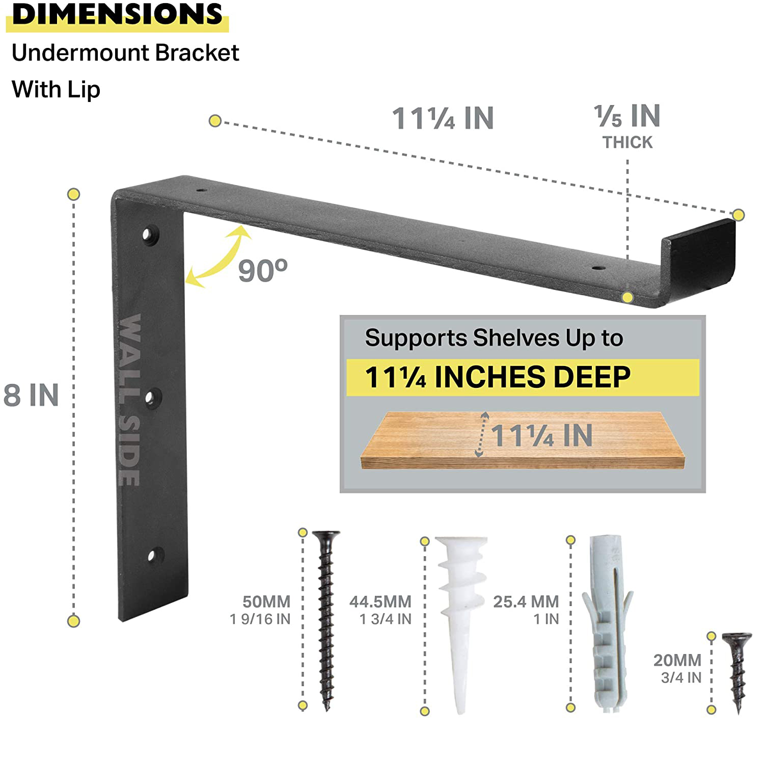 Black Heavy Duty Steel Adjustable Angle Metal Wall Mount Floating Shelf Bracket 6''*7.25''*1.5