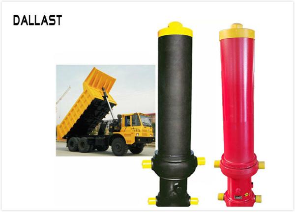 Hyva Long Stroke Hydraulic Lifting Cylinder , Single Acting Dump Truck
