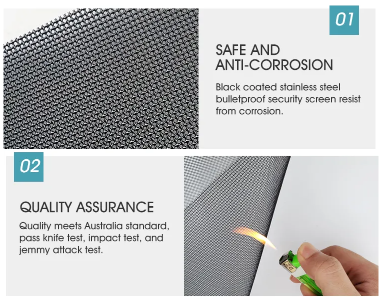 High Strength Bulletproof Stainless Steel Window Screen 1m X 750mm