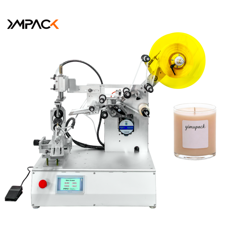 Conical Glass Plastic Cup Semi Automatic Label Applicator Machine Labeler ODM