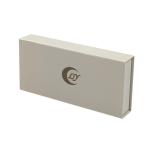 White Stylish Magnetic Packaging Box UV Coated Flip Magnetic Gift Box For