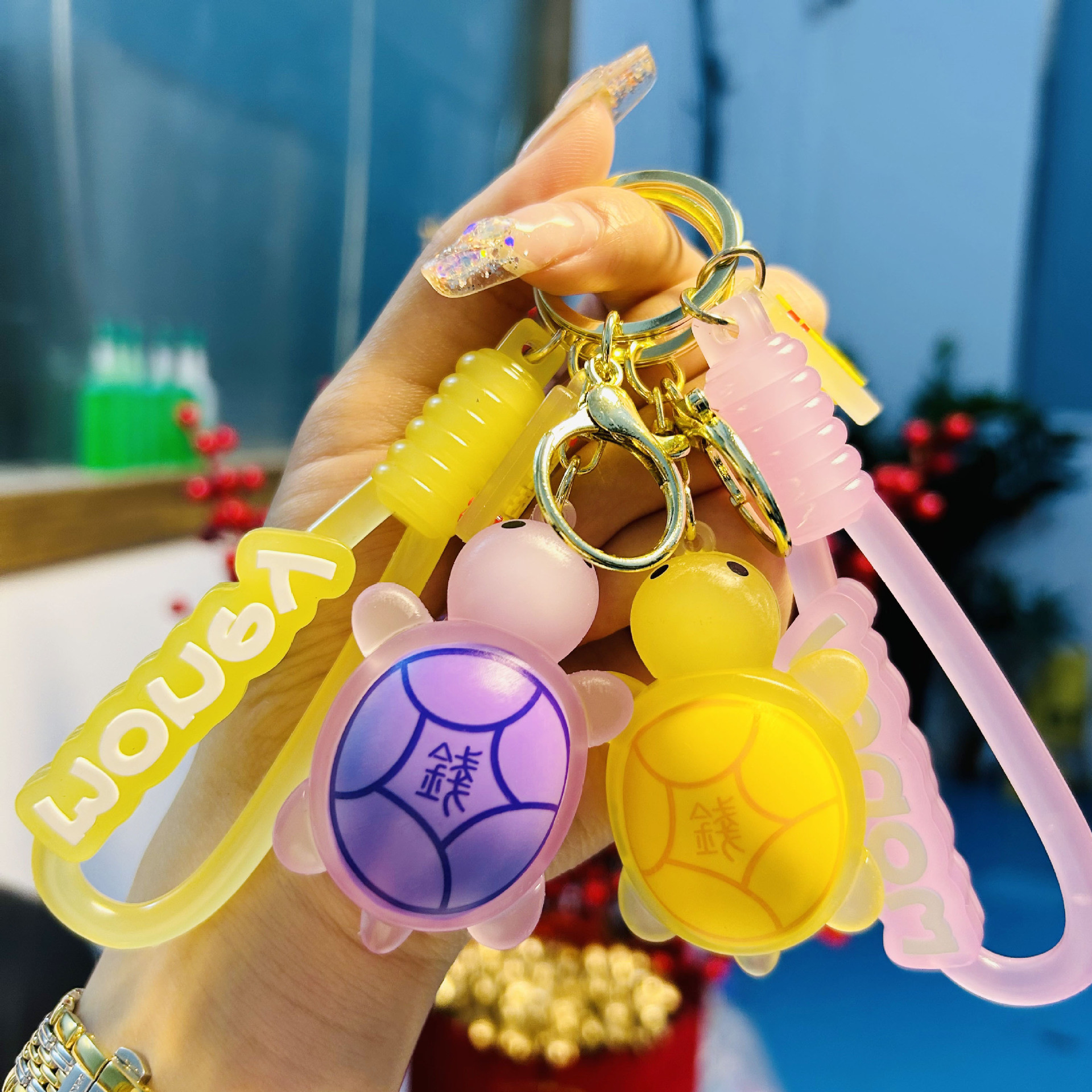 Cartoon Keychain Star Car Key Ring Demon Rabbit Charm Bag Accessory For Women