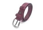 Soft Double Loop Women Leather Waist Belts With Single Prong Buckle