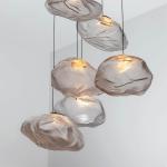 Design Smoky Grey Glass Pendant Light Art Restaurant Living Room 73 Random