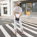 High Tide Linen Nautical Crop Top High Tide Nautical Cropped Crocheted Linen Top