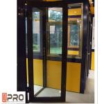 Long Life Span Tempered Glass Door , Double Swing Modern Aluminium Doors hinges