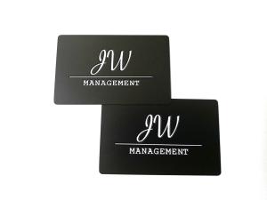 Wholesale Customized Cr80 Matt Black Steel Business Card Moq1 Deboss Logo from china suppliers