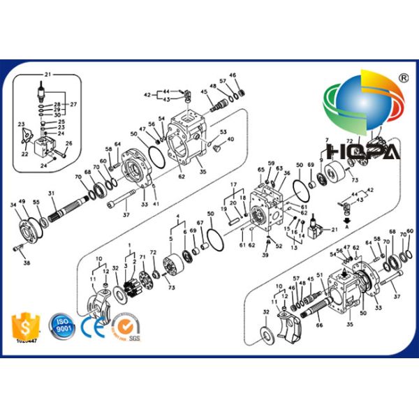 VOE14555298 14555298 Hydraulic Main Pump Seal Kit for Volvo EC200B EC210B EC240B