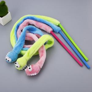 Wholesale Cute Durable Cat Toy Teaser Snake Shape Kitten Plush Wand 31g from china suppliers