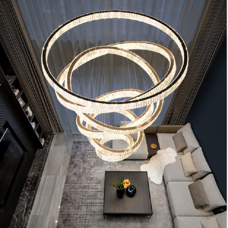 D20cm E14 Luxury Modern Crystal Pendant Light Ring Chandelier