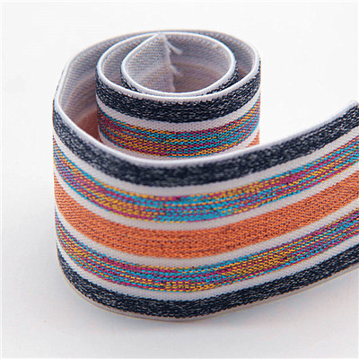 4cm Rainbow Striped Jacquard Ribbon for Garment Underwear Waistband Jacquard Elastic Band