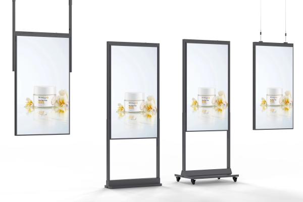 32 inch Shop Window Screen Full Color 2500nits Wall Mounted Digital Advertising