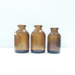 Customized Logo Printing Glass Body Material 50ml/100ml Amber Molded Glass Vial