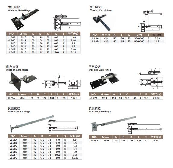 M16 Adjustable Wooden Farm Gate Hinge Hardware Outdoor Heavy Duty