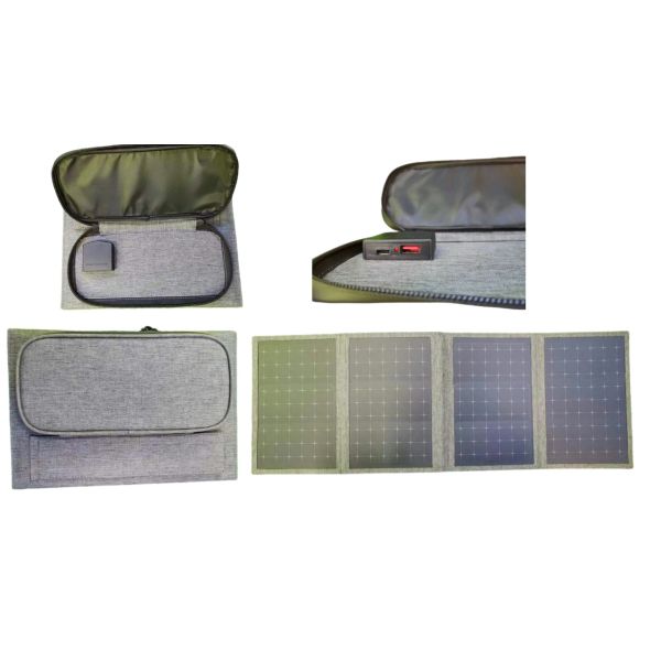 High Polymer 4 Fold Mono Solar Panel Lightweight 36W with USB QC3.0 Type-C for Wholesale and OEM Use