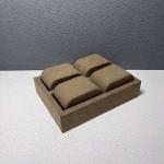 Embossed Logo PU Wood Watch Display Case Gift Box For Watch Store
