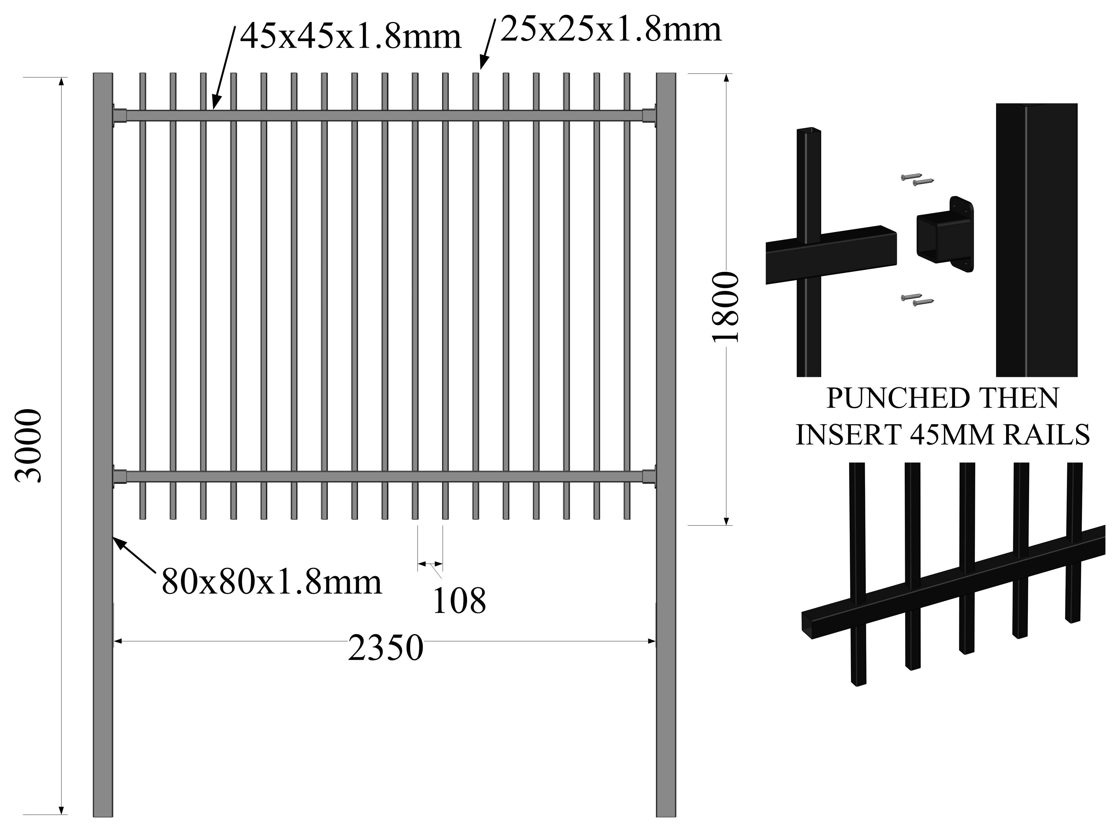 Hercules Fence Panels 2.1mx2.4m Flat Top Design AKZOL NOBEL powder