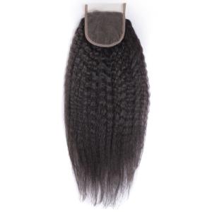 Wholesale 4x4 Closure With Baby Hair Indian Kinky Straight Closure Full Hand Tied Brown Swiss Lace from china suppliers