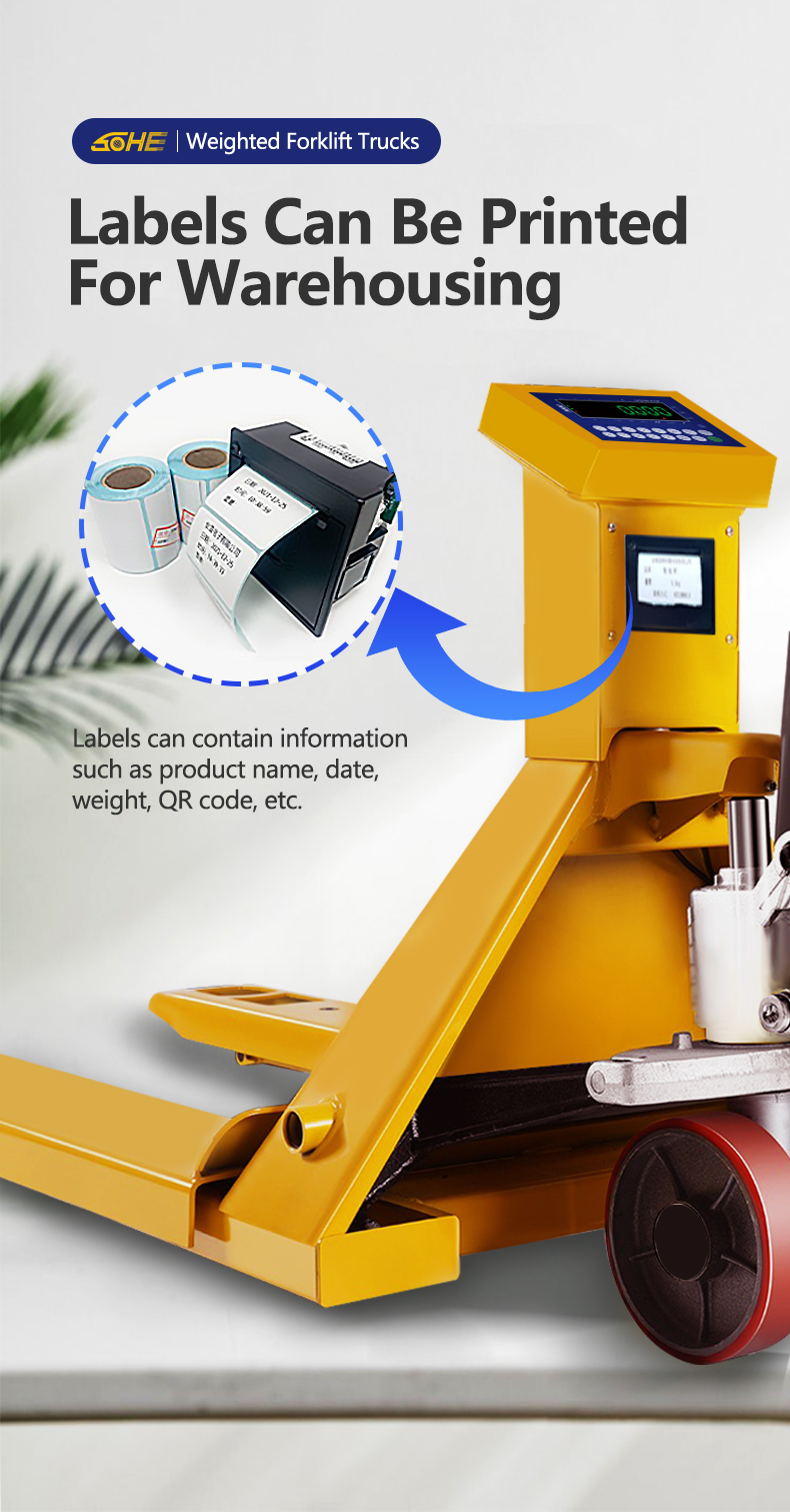 SOHE SCS Printing Meter Heavy Yellow Forklift Scale With LED Display