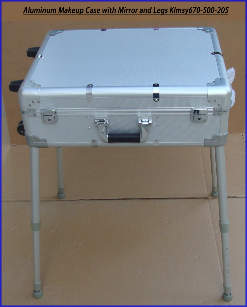 Aluminum Makeup Case with Mirror and Legs KLMSY670-500-205