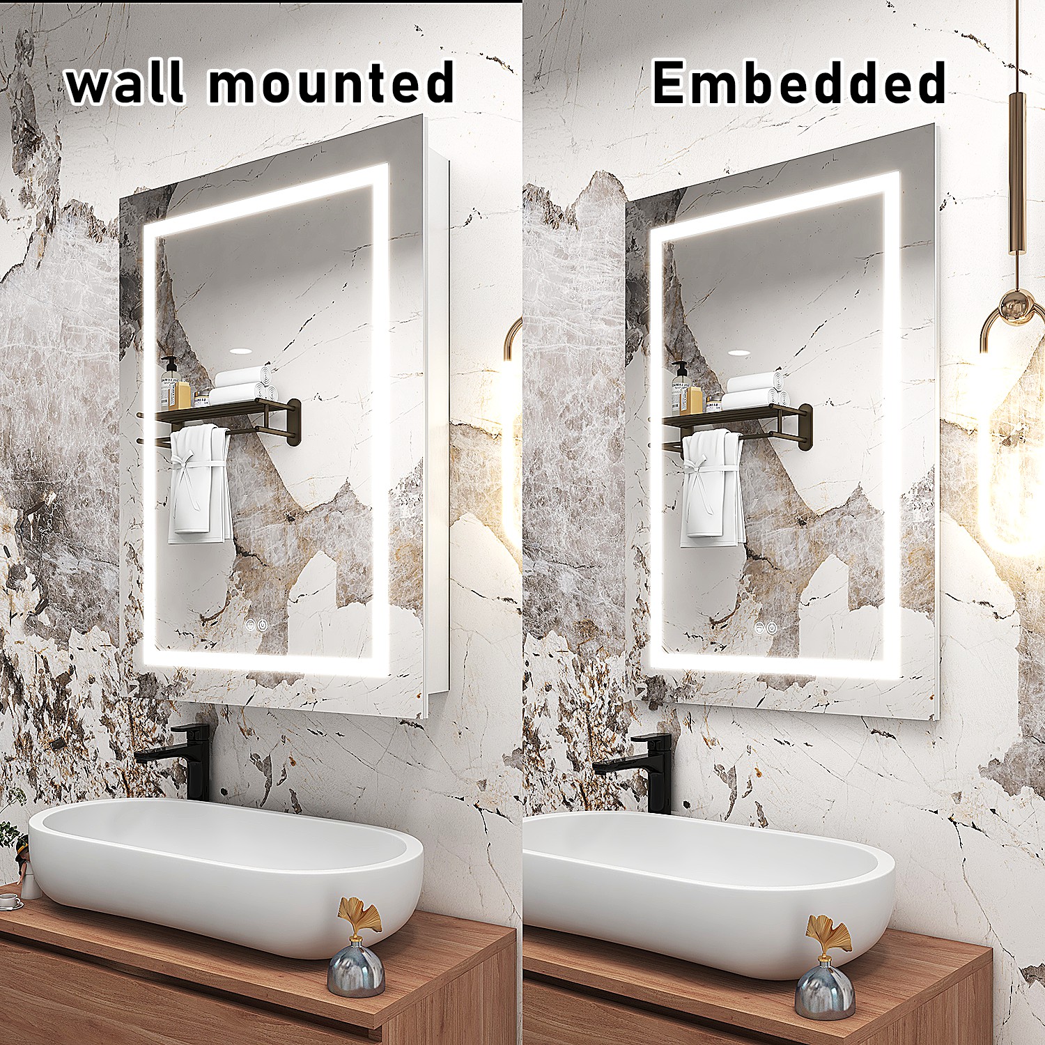Rust Resistant Lighted Mirror TV Aluminium LED Backlit Bathroom Mirror