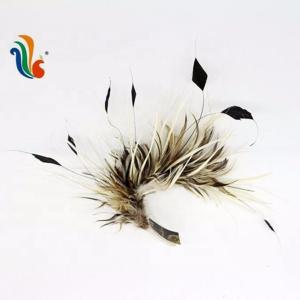Wholesale 15*30 cm Goose Feather Millinery Supplies with Stripped Coque and Hackle Flower Mount from china suppliers