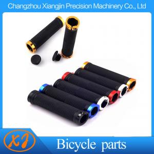 China Mountain Bike BMX Rubber Handle Grips with Aluminum Rings  Floding Locking Bicycle Handlebar Grips on sale