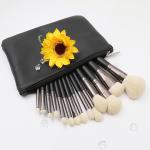 Wood Handle Black 14Pcs Private Label Makeup Brush Set 19.6*1.7cm