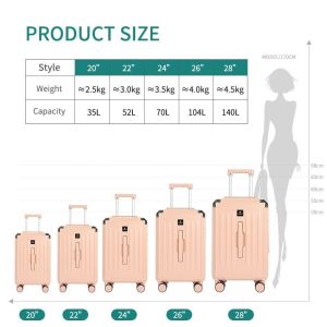 1683Convenient Travel Companion Aluminum Suitcase with 4 Wheels and Telescopic