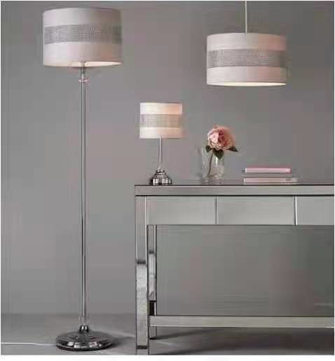 OEM Simple Modern Table Lamp With Diamond Drum Shade