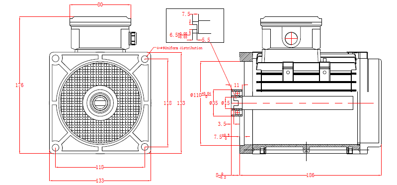High Efficiency AC DC Motor 71 Frame AC Motor Wide Range Of Applications
